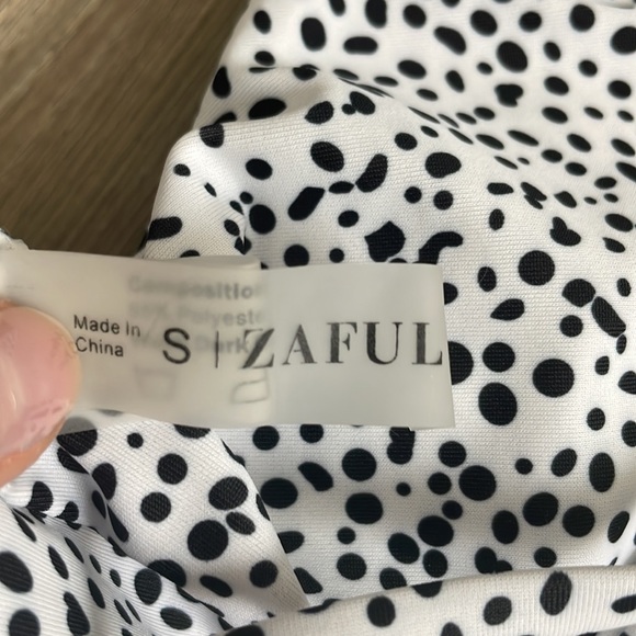 ZAFUL Dalmatian Print Knot High Leg Thong Bikini Swimsuit - Picture 5 of 6
